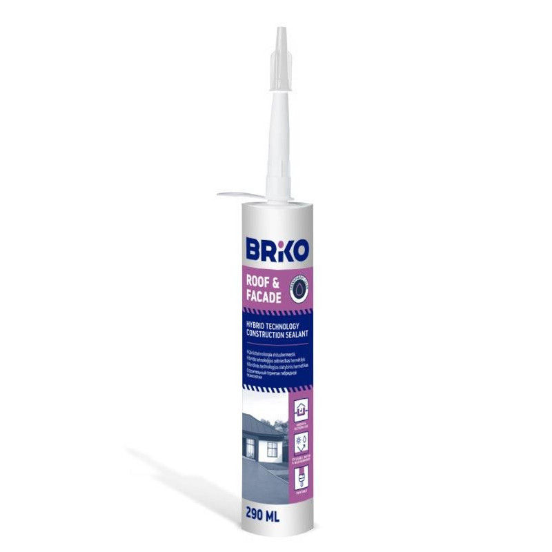 Hermetikas BRIKO ROOF / FACADE, 290 ml, skaidrus