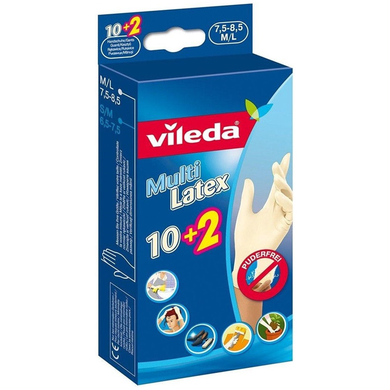 Pirštinės Vileda Multi Latex 10+2, M/L