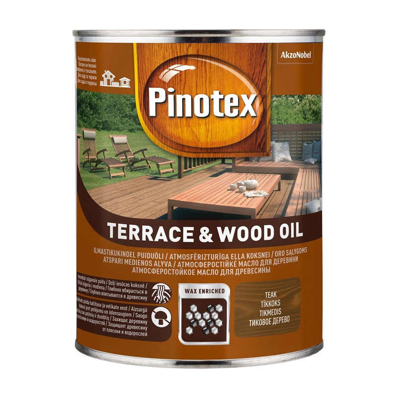 Alyva Pinotex Wood Oil, tikmedžio spalvos, 1 l