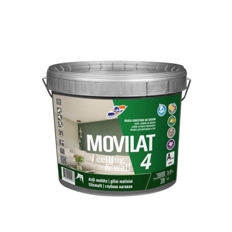 Dispersiniai dažai Rilak Movilat 4, balta, 3.6 l