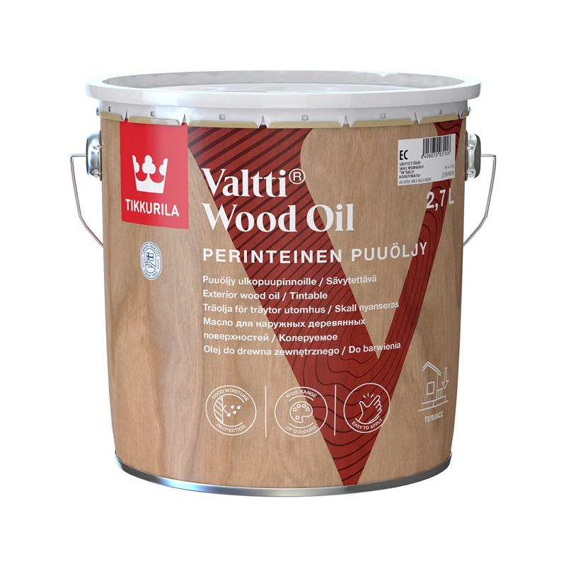 Medienos aliejus Tikkurila Valtti Wood Oil EC, skaidri 2.7 l