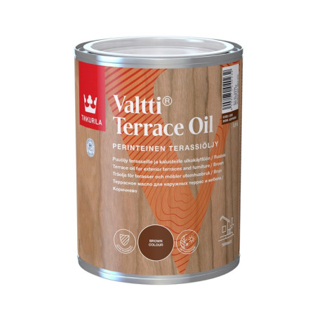 Medienos aliejus Tikkurila Valtti Terrace Oil, ruda, 0.9 l