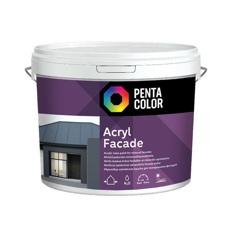 Fasado dažai Pentacolor Acryl Facade, balta, 3 l