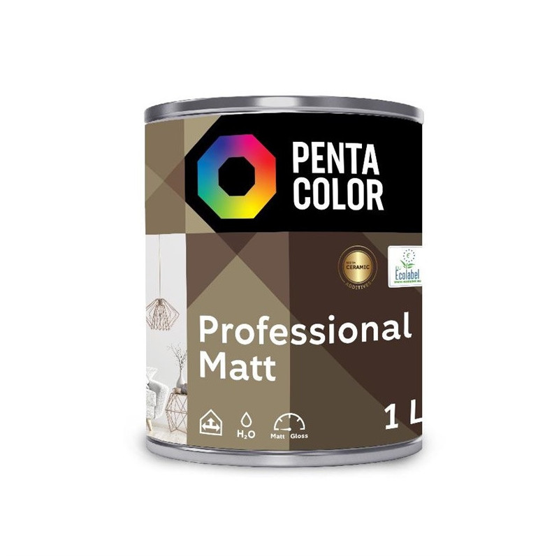 Dispersiniai dažai Pentacolor Professional Matt, balta, 1 l