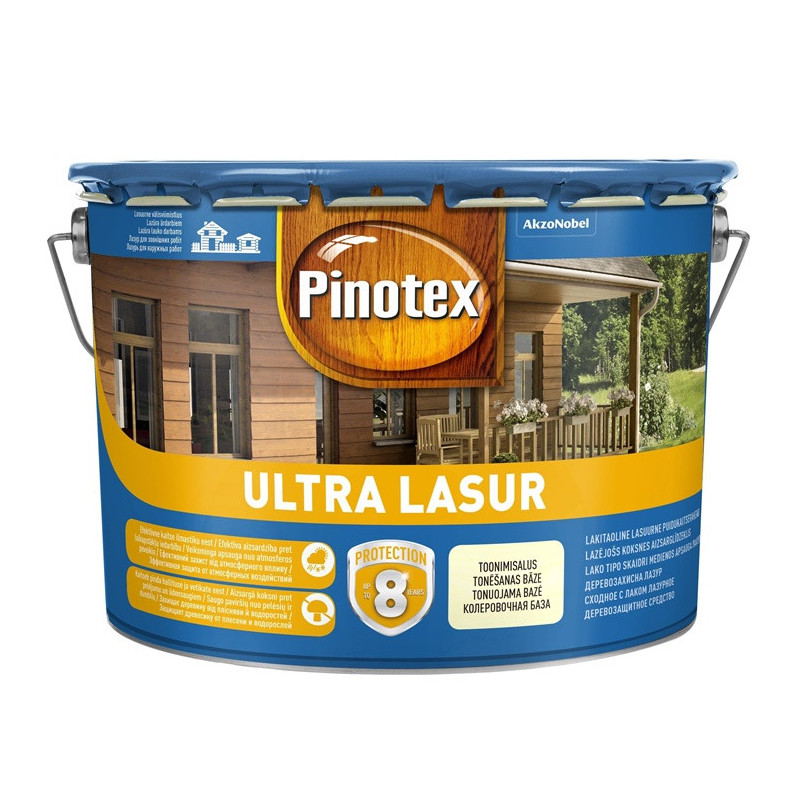 Impregnantas Pinotex Ultra Lasur, raudonmedžio spalvos, 10 l