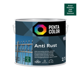 Emaliniai dažai Pentacolor Antirust, žali, 2.7 l