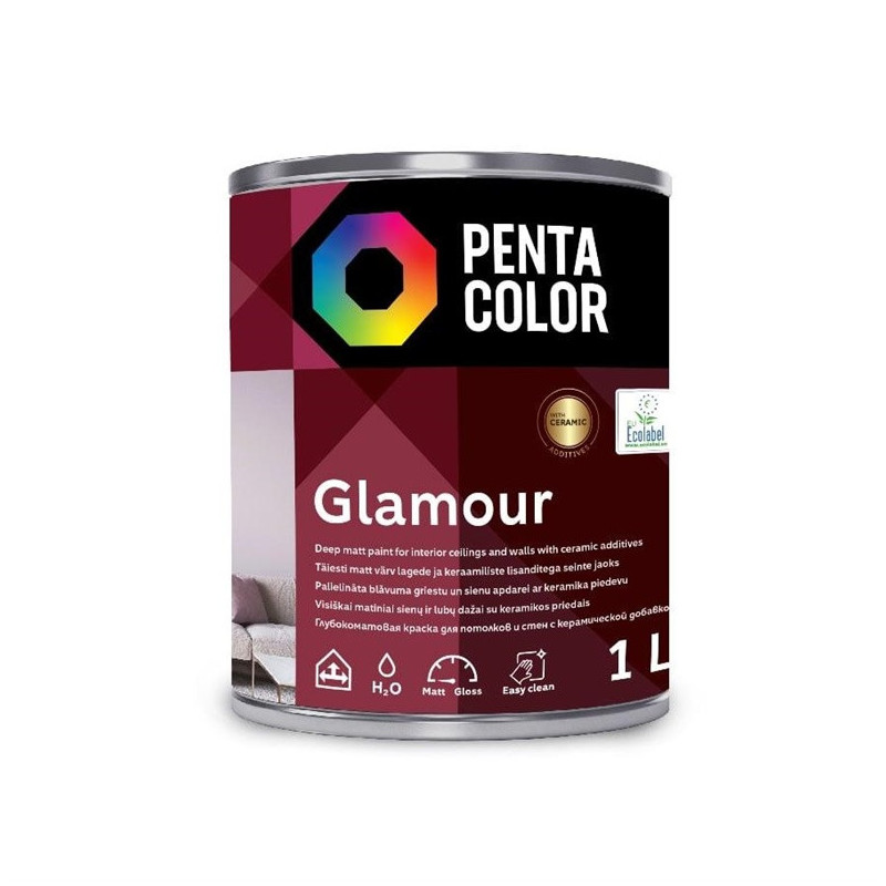 Dispersiniai dažai Pentacolor Glamour, balta, 1 l