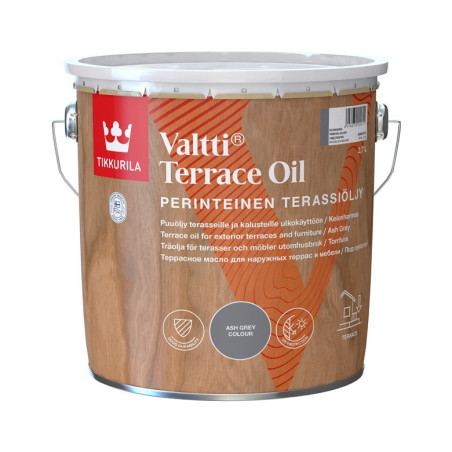 Medienos aliejus Tikkurila Valtti Terrace Oil, pilka, 2.7 l