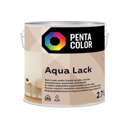 Akrilinis lakas Pentacolor Aqua Lack, pusiau matinis, 2.7 l