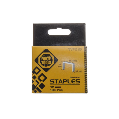 Kabės Forte Tools, 53, 12 mm, 1000 vnt