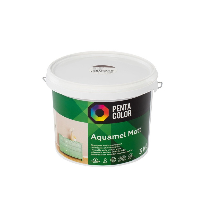 Emaliniai dažai Pentacolor Aquamel, kaštono, matinis, 3 kg.