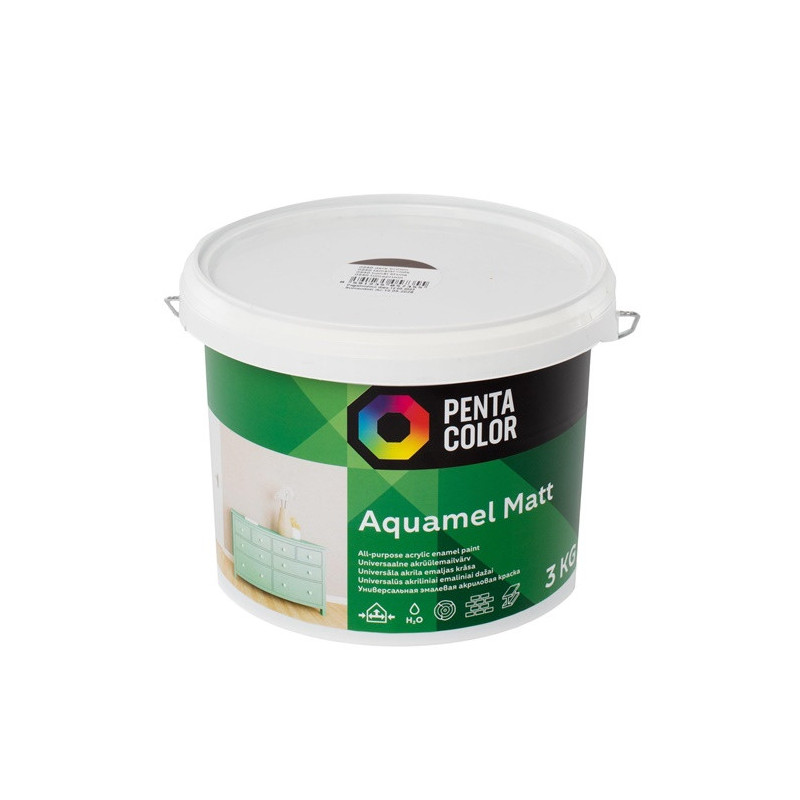 Dažai Pentacolor Aquamel, matinis, tamsiai ruda, 3 kg.