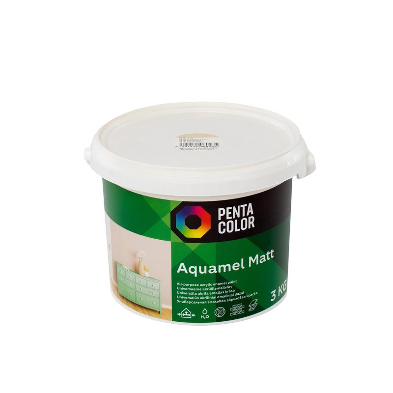 Dažai Pentacolor Aquamel, dramblio kaulo, matinis, 3 kg.