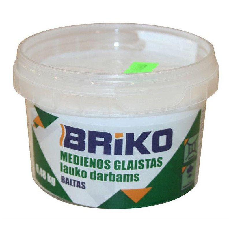 Baltos spalvos medienos glaistas Briko, 0,48 kg