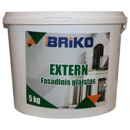 Fasado glaistas Briko, baltas, 5 kg