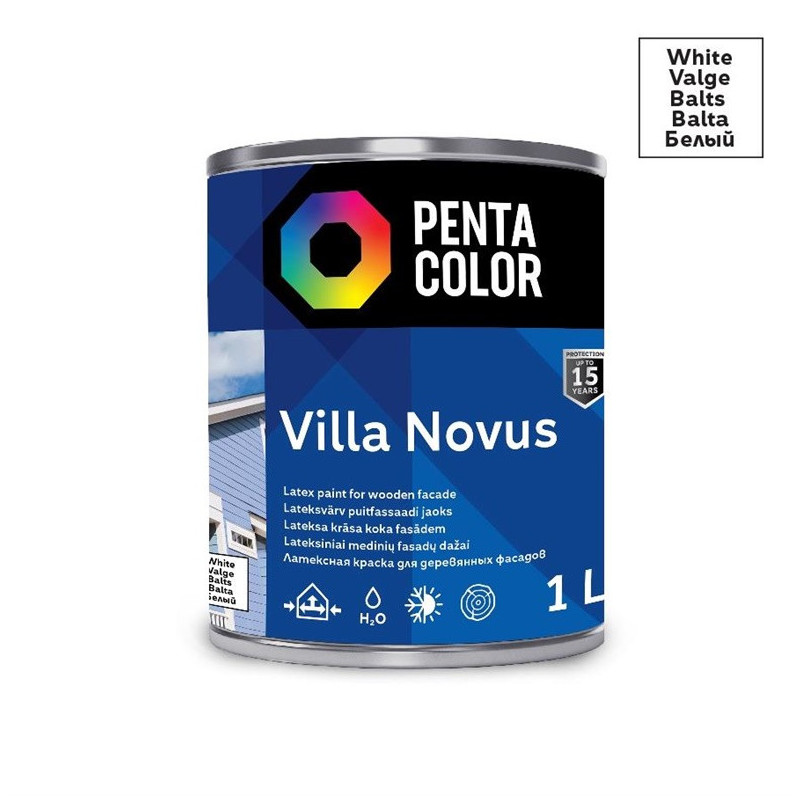 Fasado dažai Pentacolor Villa Novus, balta, 1 l