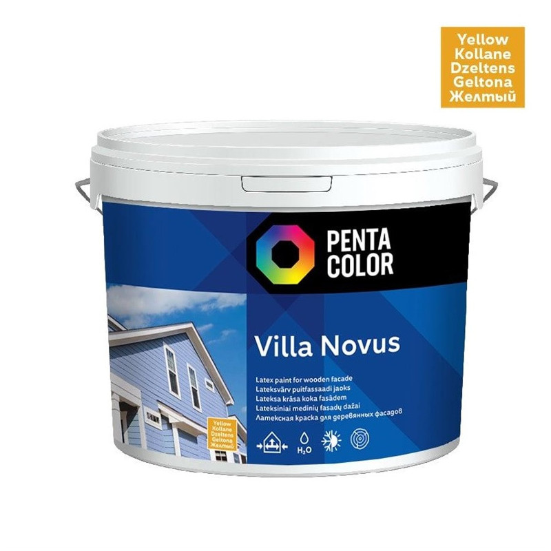 Fasado dažai Pentacolor Villa Novus, geltona, 3 l