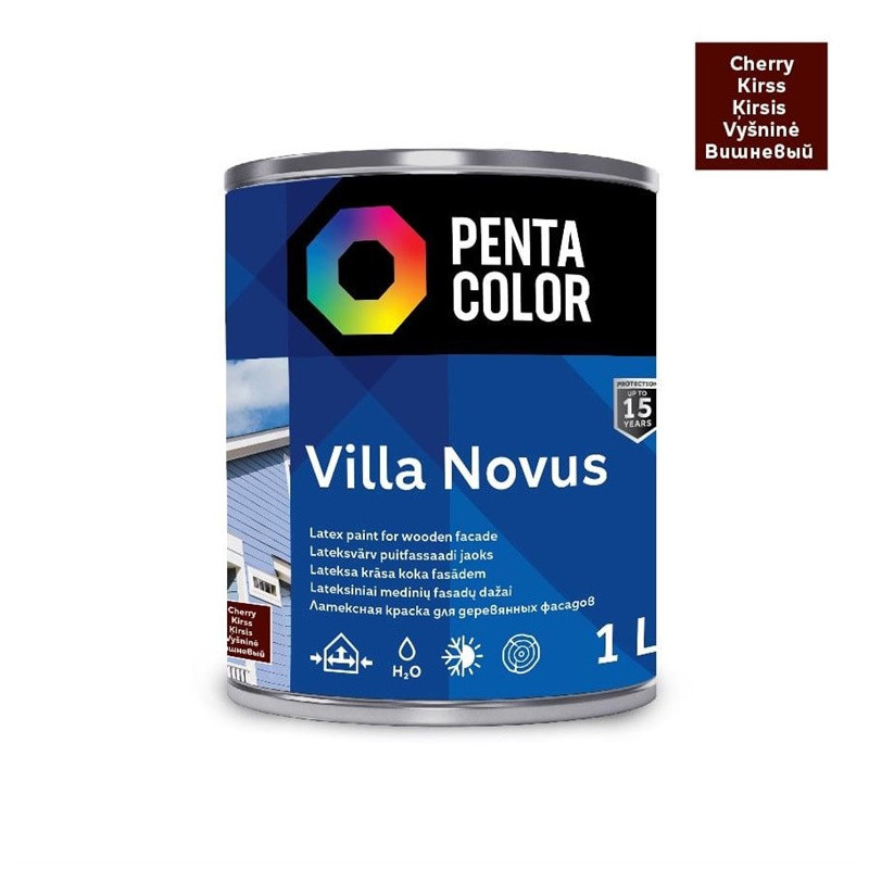 Fasado dažai Pentacolor Villa Novus, vyšninė, 1 l