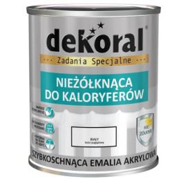 Akriliniai radiatorių dažai Dekoral, balti, 0.75 l