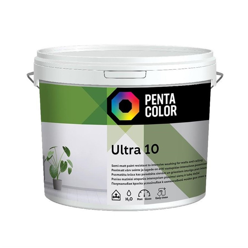 Dispersiniai dažai Pentacolor Ultra 10, balta, 3 l