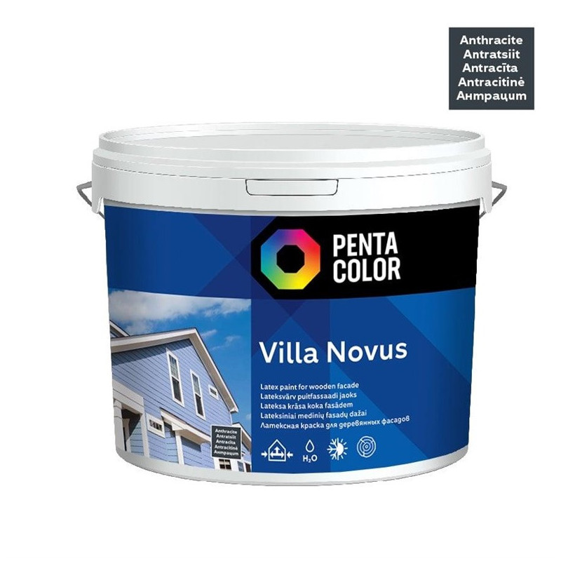 Fasado dažai Pentacolor Villa Novus, antracito, 10 l