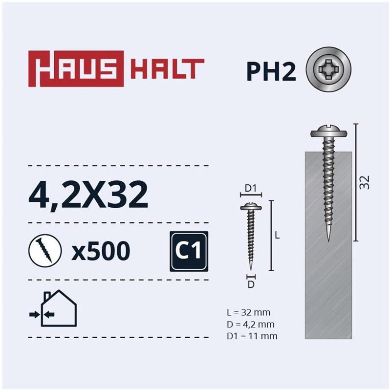 Savisriegiai Haushalt, DIN 14566, 4.2 x 32 mm, 20 vnt.