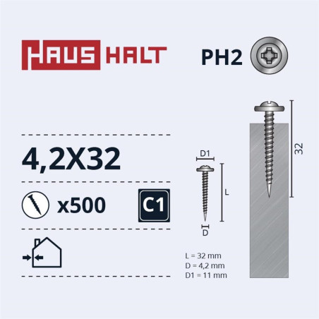 Savisriegiai Haushalt, DIN 14566, 4.2 x 32 mm, 20 vnt.