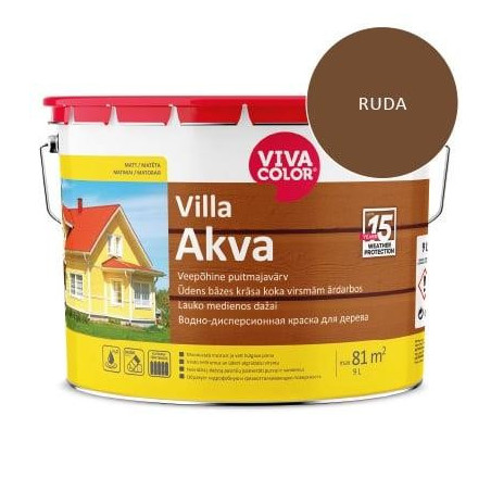 Fasado dažai VILLA AKVA 540X, 9 l, rudi