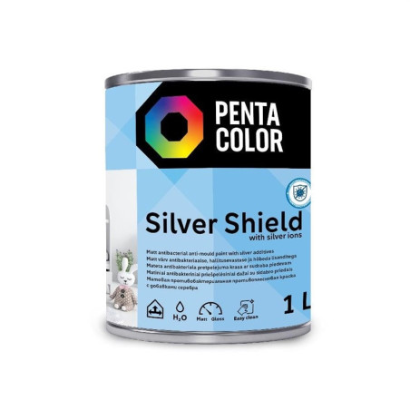 Dažai Pentacolor Silver Shield, balta, 1 l