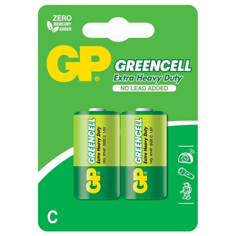 Elementai GP Greencell C/R14, 2 vnt.