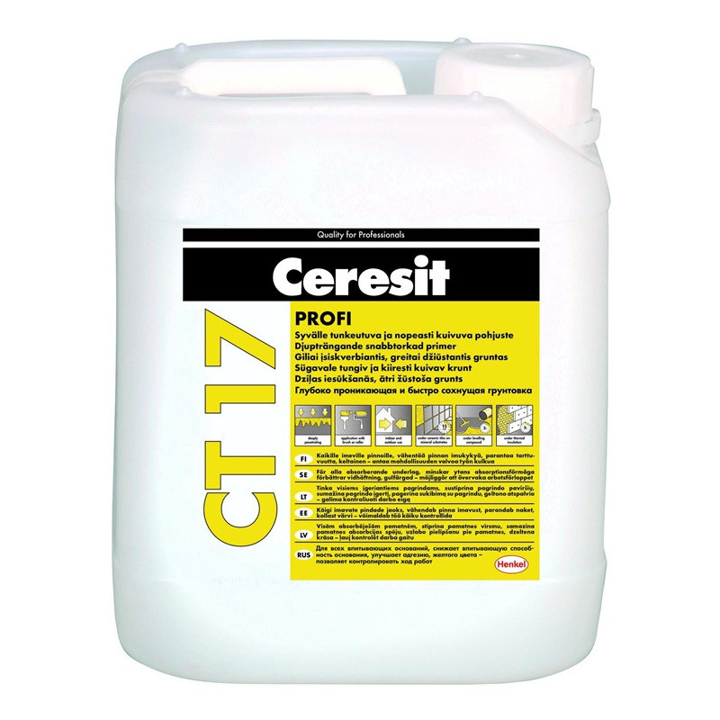 Gruntas giluminis Ceresit CT17, gelsva, 5 l