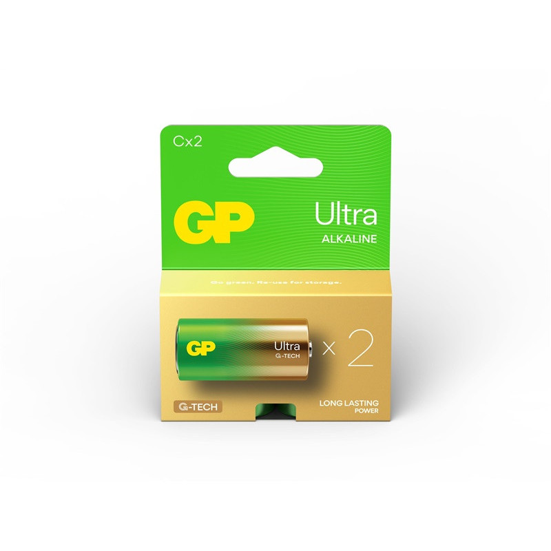 Elementai GP ULTRA ALKALINE C/LR14, 1,5V, 2 vnt.