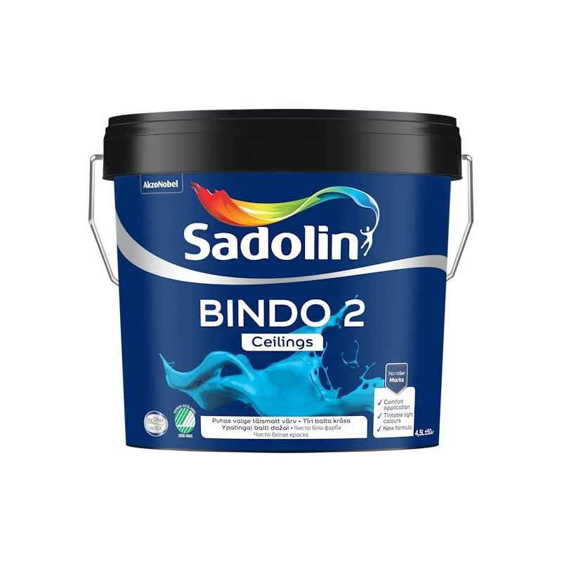 Dažai Sadolin Bindo 2 BW, balta, 4.5 l