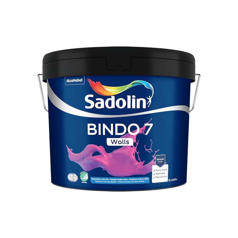 Dažai Sadolin Bindo 7 BW, balta, 9 l