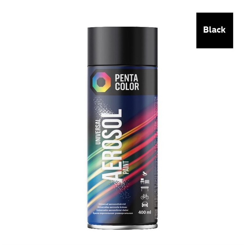 Aerozoliniai dažai Pentacolor juodi matiniai R9005 400ml