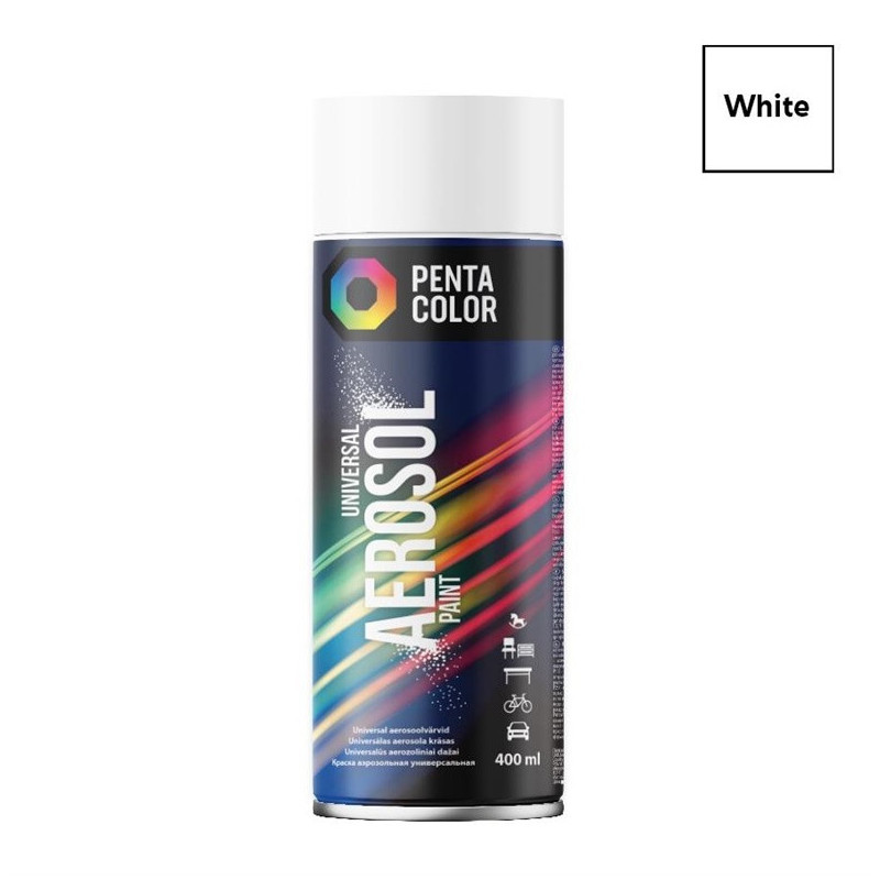 Aerozoliniai dažai Pentacolor balti matiniai RAL 9010 400ml