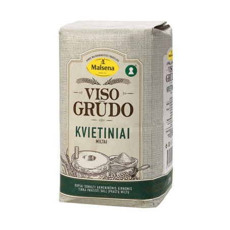 Viso grūdo kvietiniai miltai MALSENA, 1,75 kg