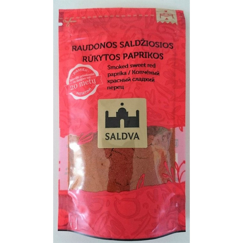 Raudonos saldžiosios rūkytos paprikos SALDVA, 25 g