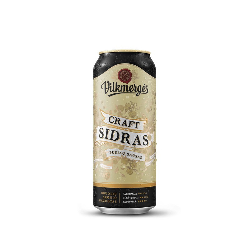 Sidras VILKMERGĖS CRAFT, 5,4 %, 500 ml