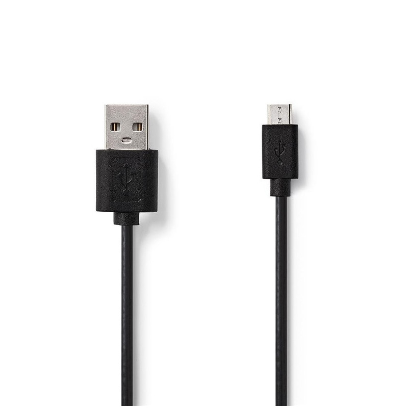 Kabelis NEDIS USB Type A M, Micro USB M, 1m, juodas