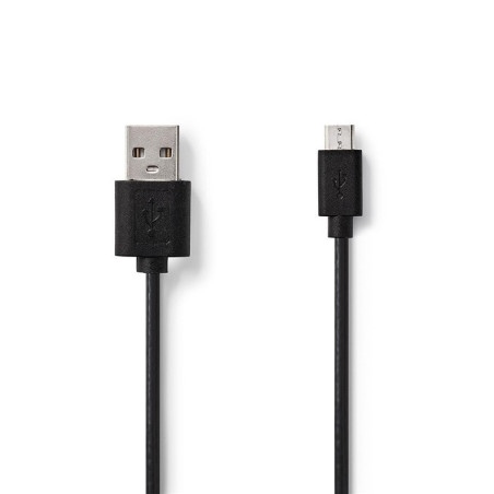 Kabelis NEDIS USB Type A M, Micro USB M, 1m, juodas