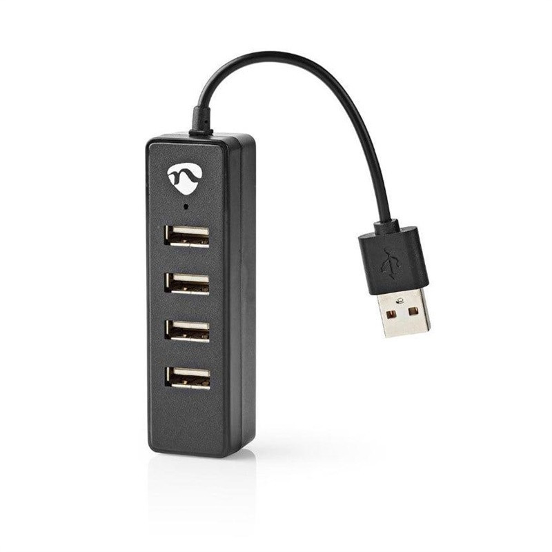 Šakotuvas USB 2.0, 4 prievadai, juodas