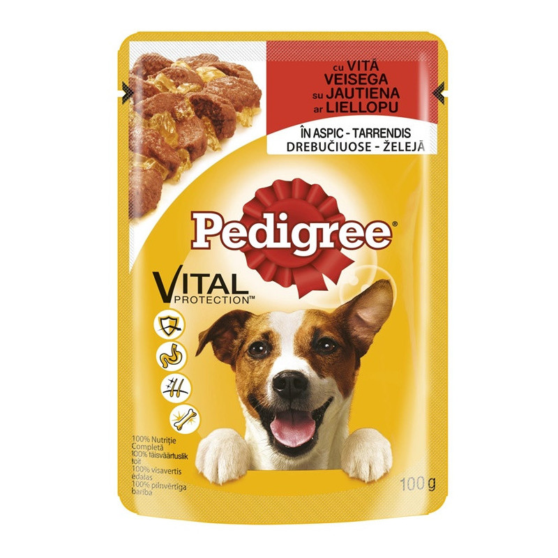 Konservas šunims Pedigree, su jautiena, 100 gr