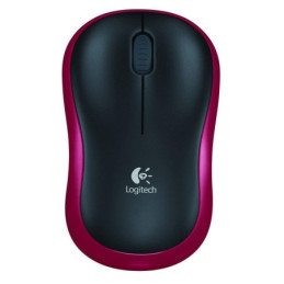 Belaidė kompiuterio pelė LOGITECH M185, juoda, raudona