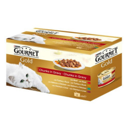 KONSERVUOTAS ĖDALAS KATĖMS „GOURMET GOLD“ 4 x 85 g