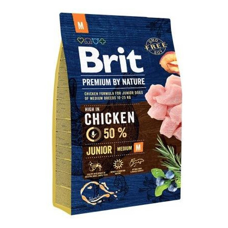 ĖDALAS ŠUNIMS „BRIT PREMIUM JUNIOR MEDIUM“ 3 KG