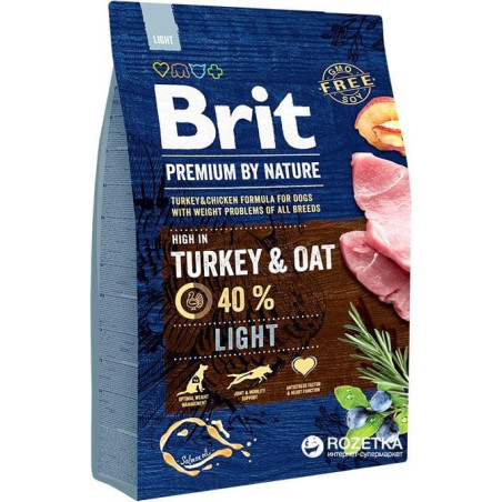 Sausas šunų maistas Brit Premium By Nature Light, 3 kg