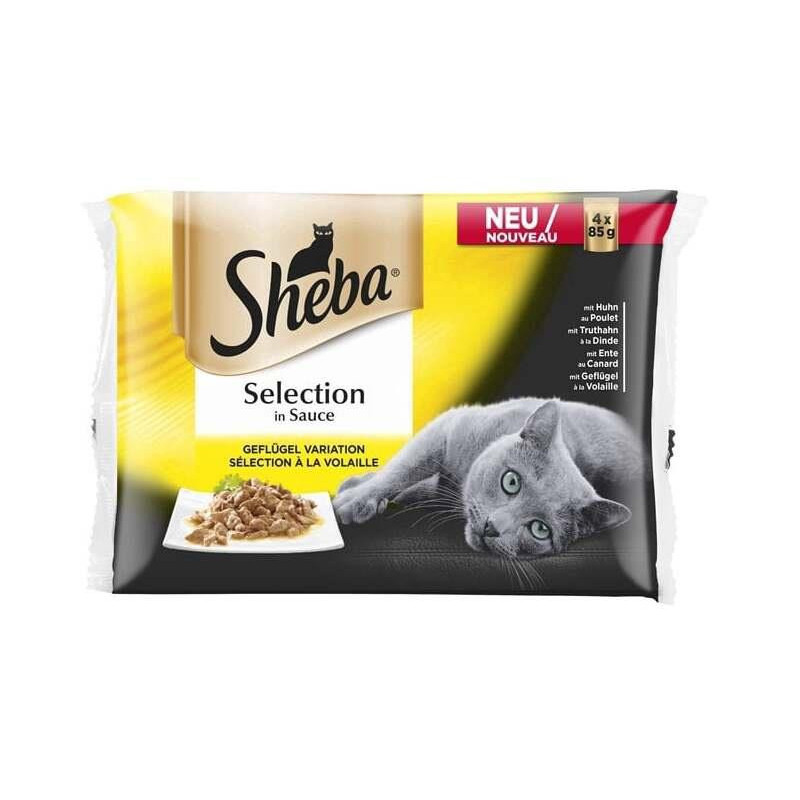 Konservuotas ėdalas katėms Sheba, su paukštiena, 4 x 85 g