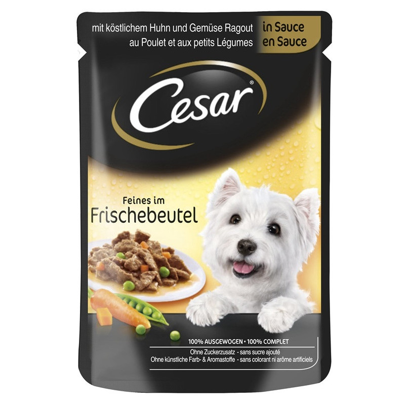 Konservuotas ėdalas šunims Cesar, su vištiena, 100 g