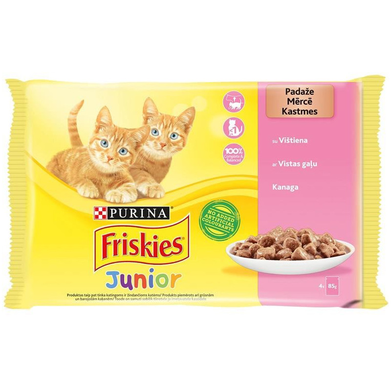 FRISKIES® Junior“ rinkinys padaže su vištiena 0.340 kg